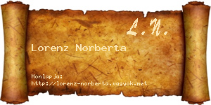 Lorenz Norberta névjegykártya